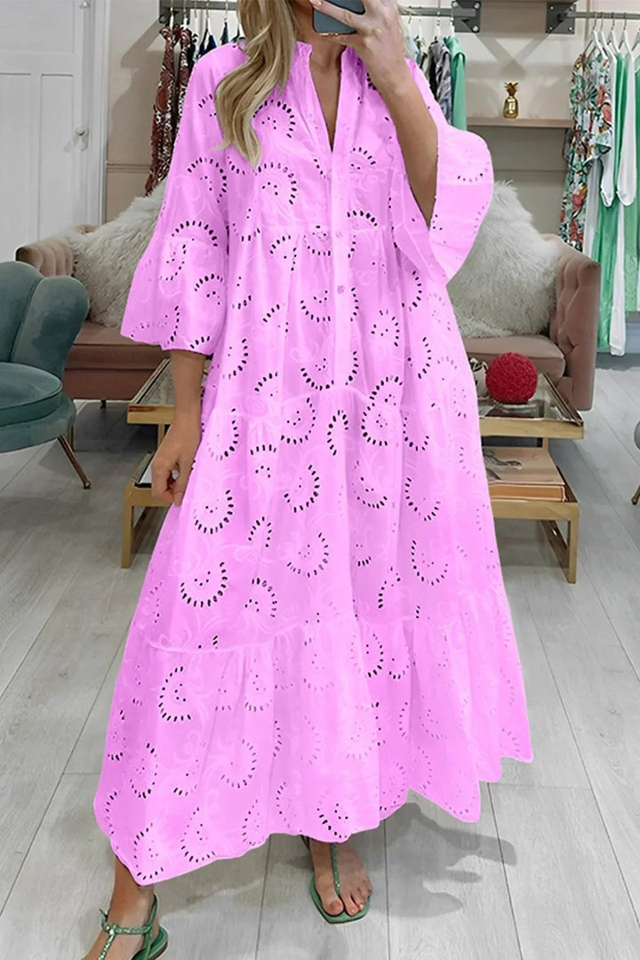 Gilma - Vestido Largo Elegante Con Cuello en V