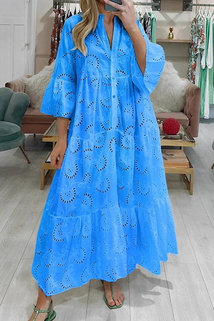 Gilma - Vestido Largo Elegante Con Cuello en V