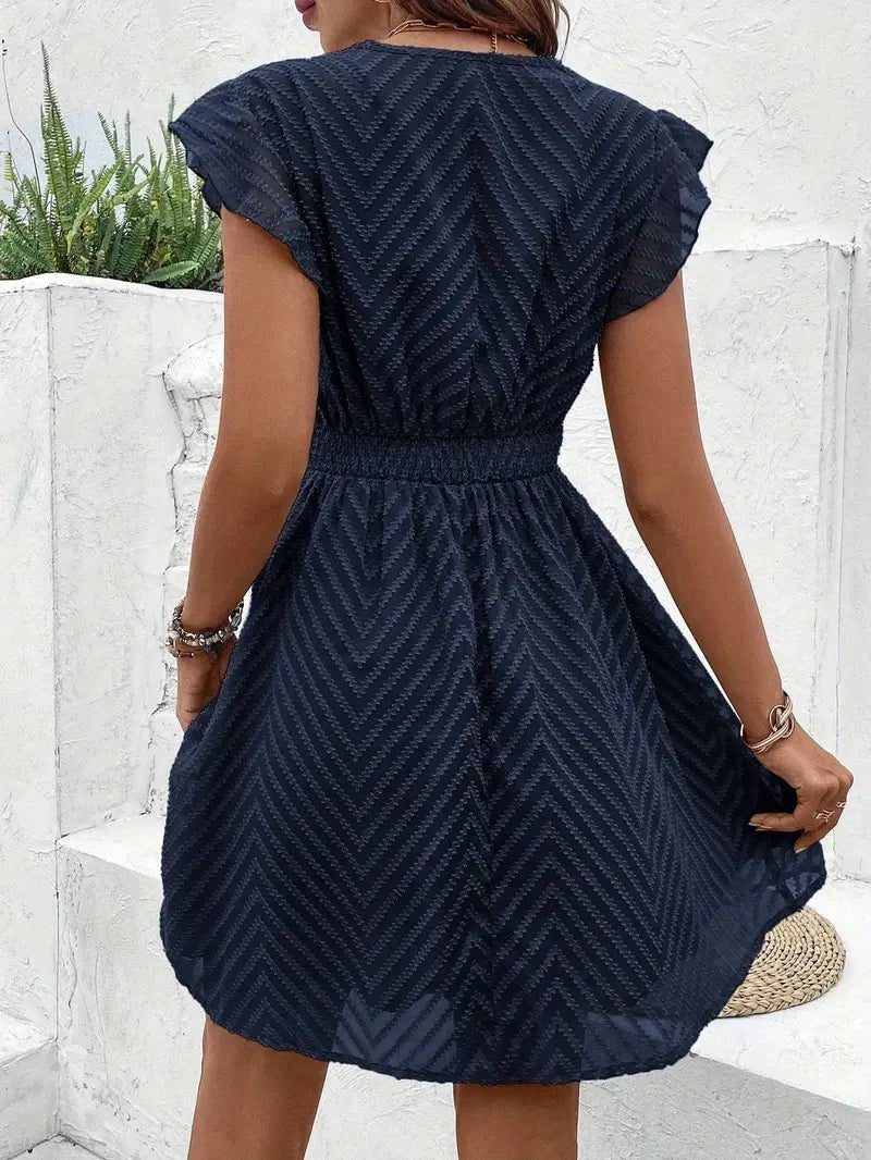 Lillian - Minivestido Con ribete de Encaje y Cuello en V