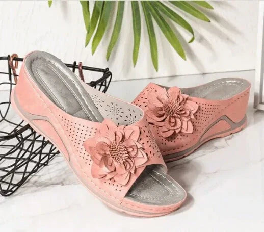 Pieterse - Sandalias ortopédicas con cuña y recortes florales