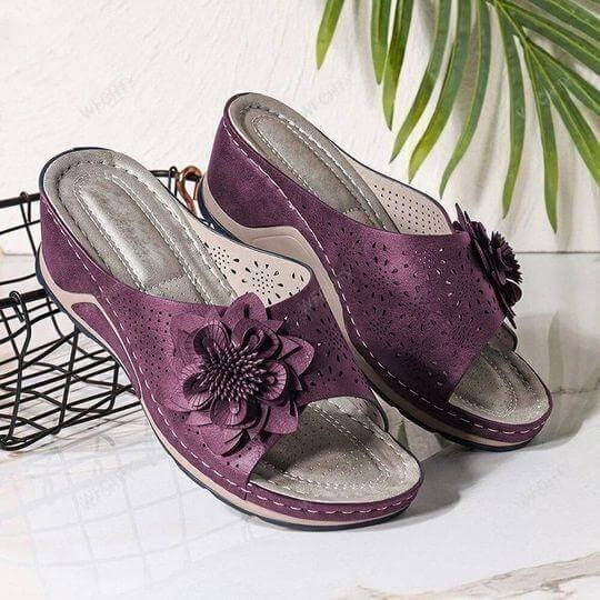 Pieterse - Sandalias ortopédicas con cuña y recortes florales