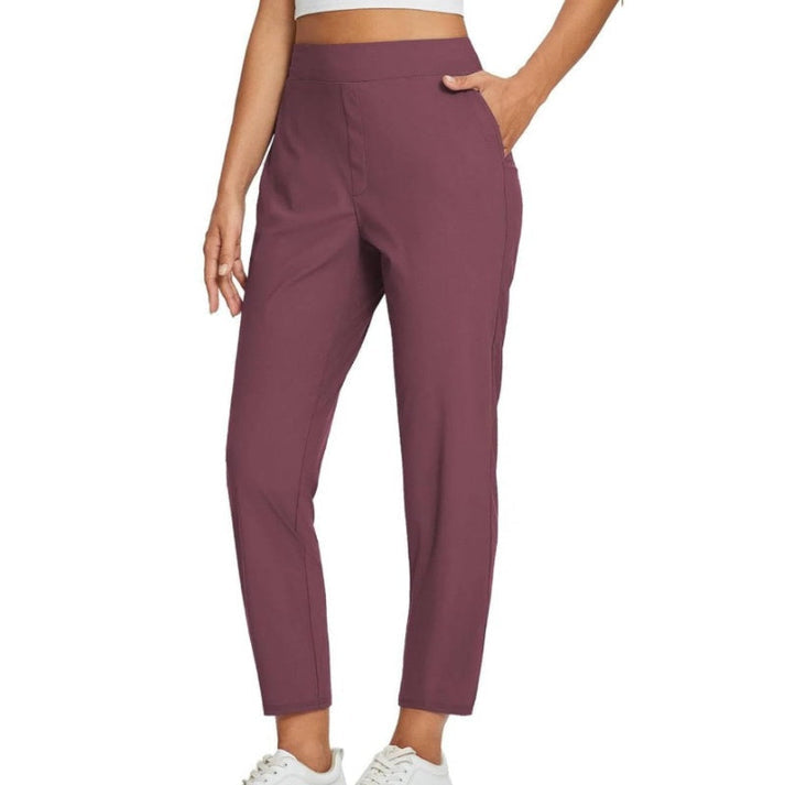 Zaryn - Pantalones Elásticos De Cintura Alta Con Bolsillo
