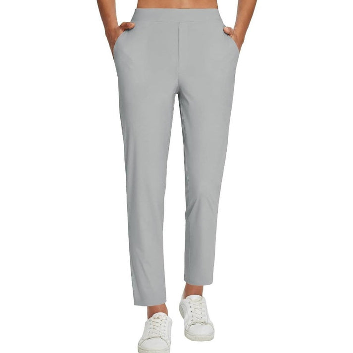 Zaryn - Pantalones Elásticos De Cintura Alta Con Bolsillo