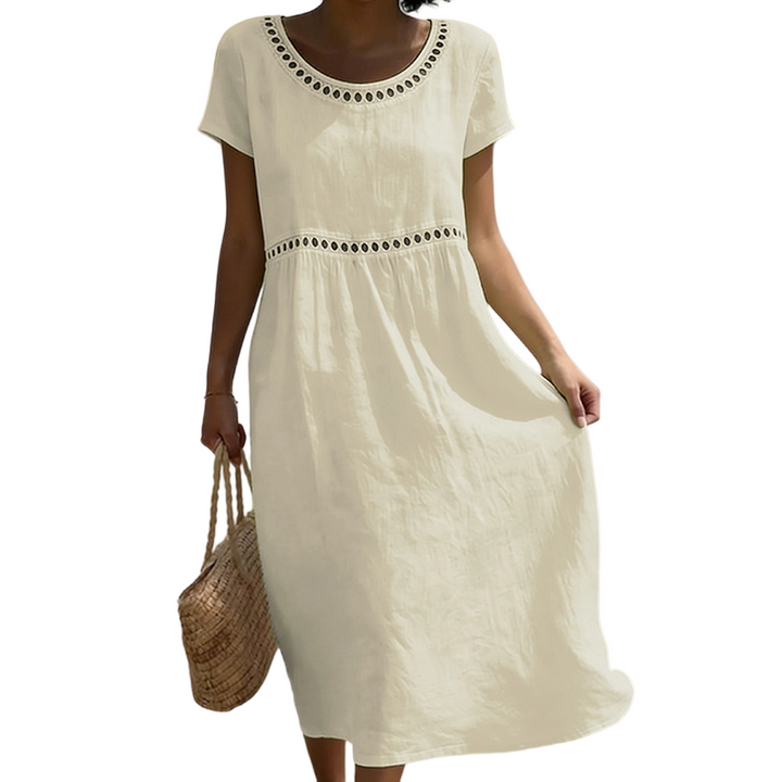 Tarsha - Elegante Vestido Midi de Lino