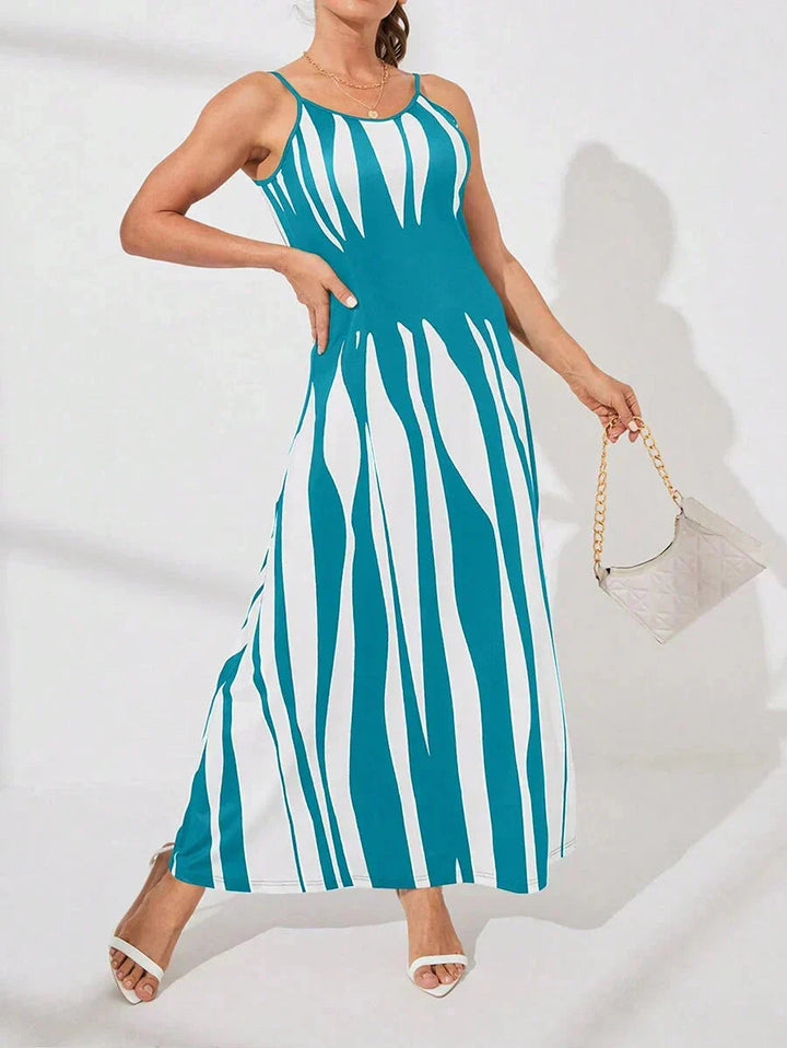 Nelesha - Vestido Largo Estampado Con Tirantes Finos