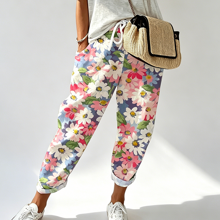Leyza - Pantalones Ajustados Con Estampado Floral