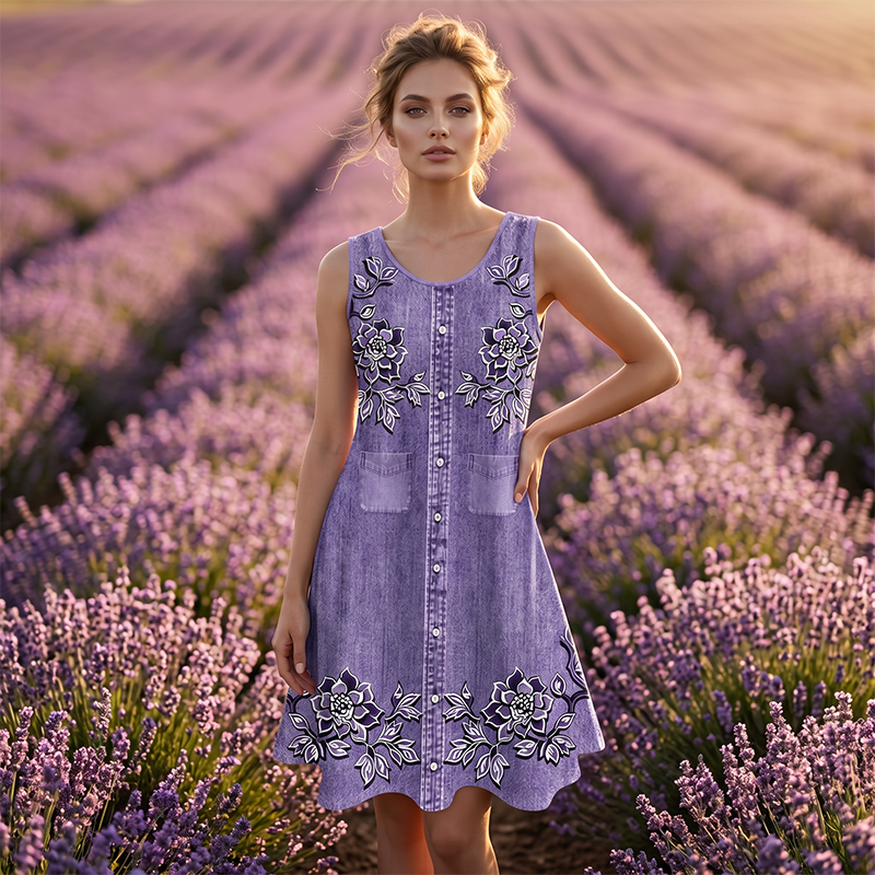 Carien - Vestido Floral Sin Mangas