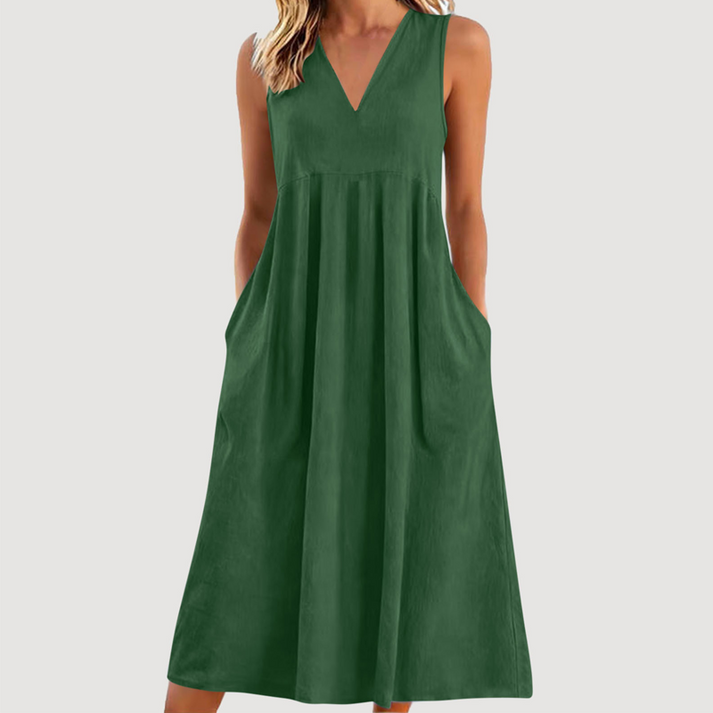 Milanie - Vestido Midi Sin Mangas