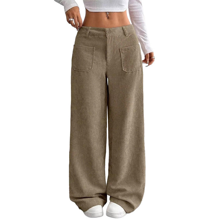 Jina - Pantalones De Corte Ancho Con Bolsillos Delanteros