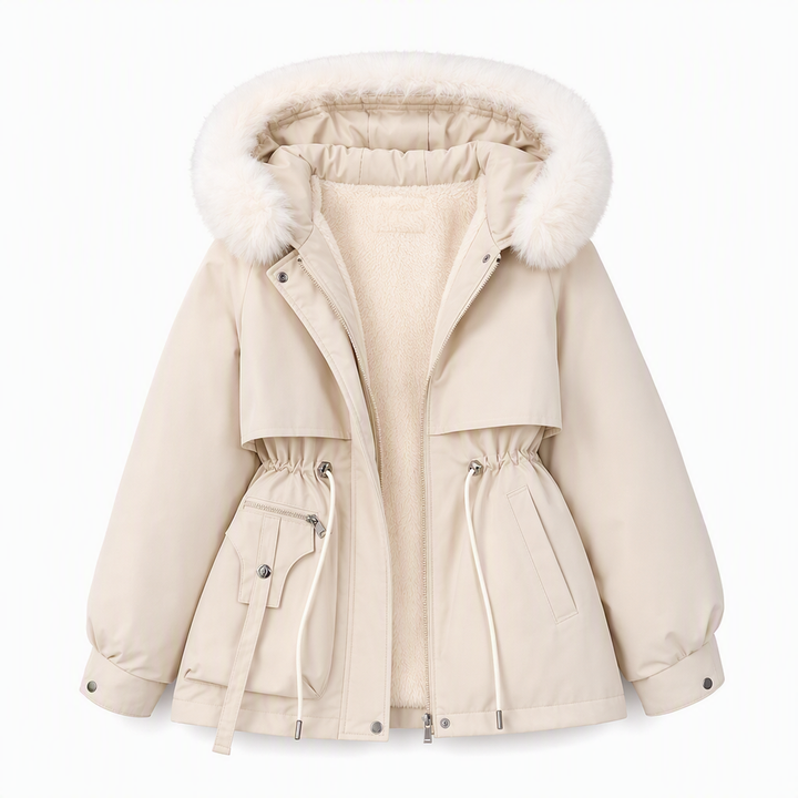 Wenqing - Chaqueta de Invierno Con Capucha de Piel Sintética