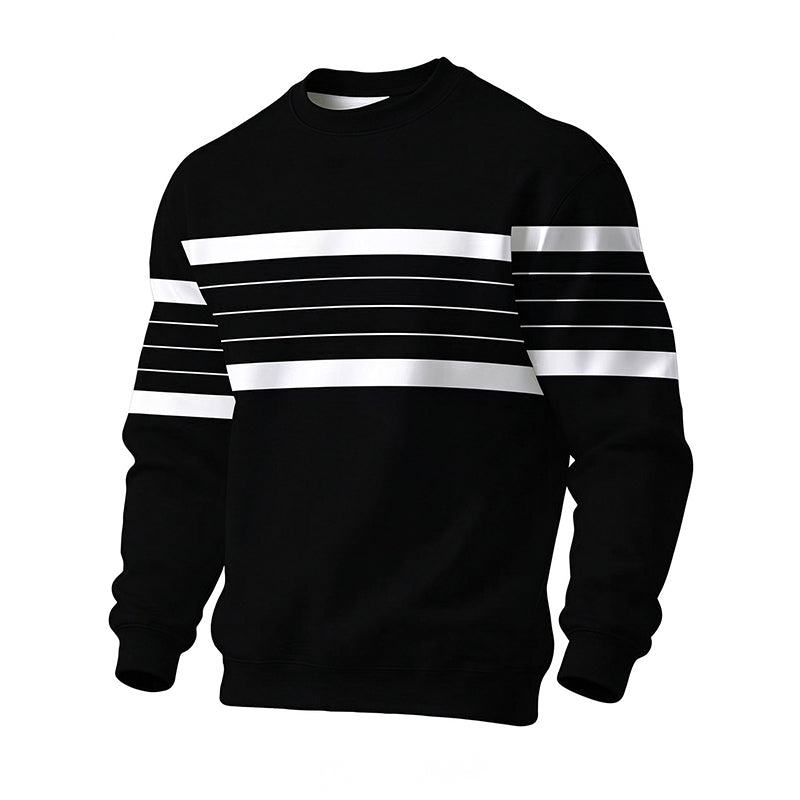 Wayale - Sudadera Informal De Cuello Redondo a Rayas