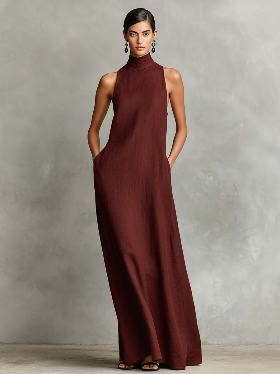 Imeria - Vestido Largo Con Cuello Halter