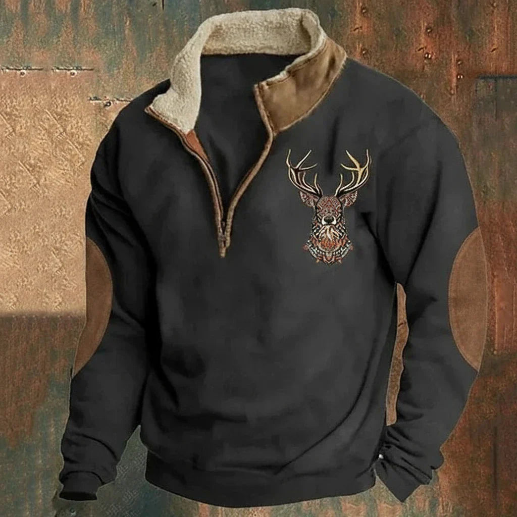 Nohan - Sudadera Elegante Con Estampado De Ciervos