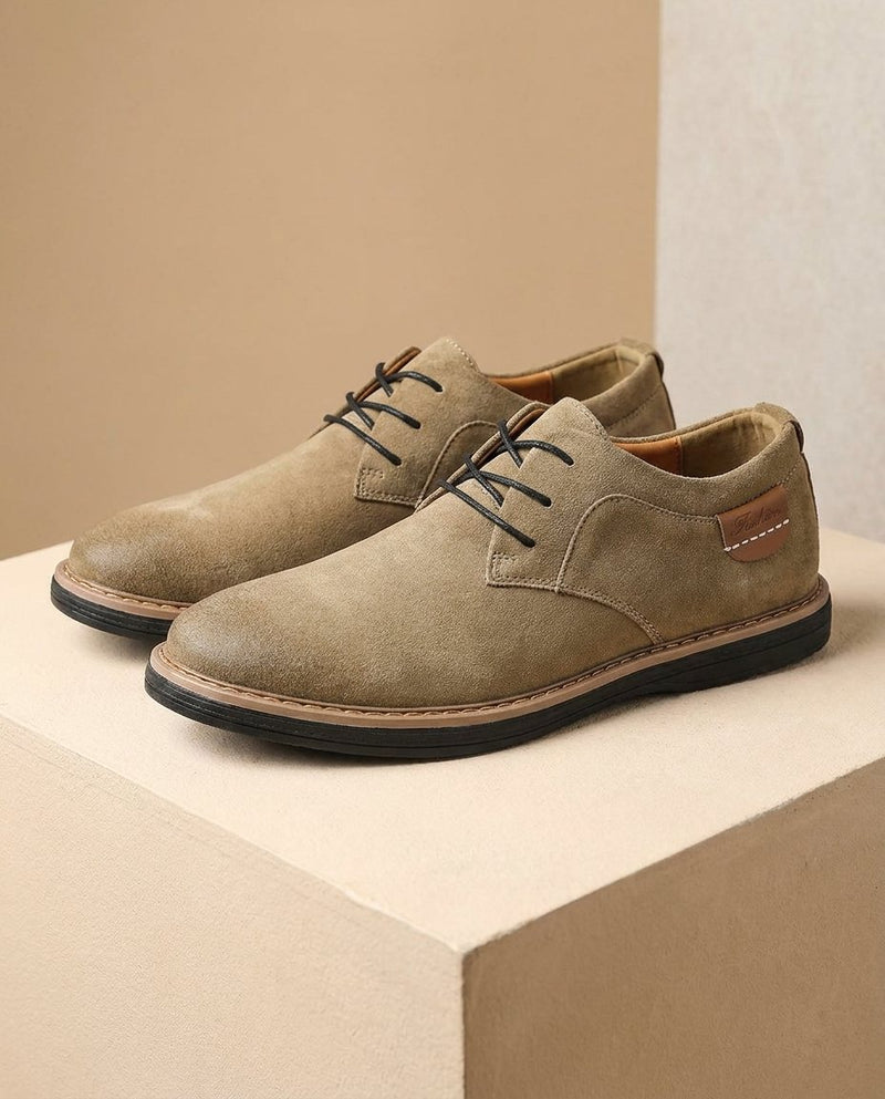 Erling - Zapatos De Ante Con Cordones Y Costuras en Contraste