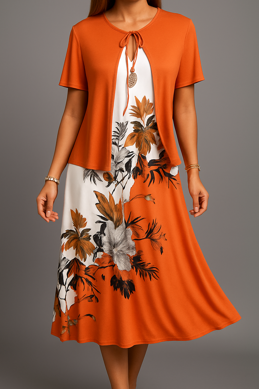 Isadora - Elegante Vestido Midi De Jersey De Estilo Bohemio