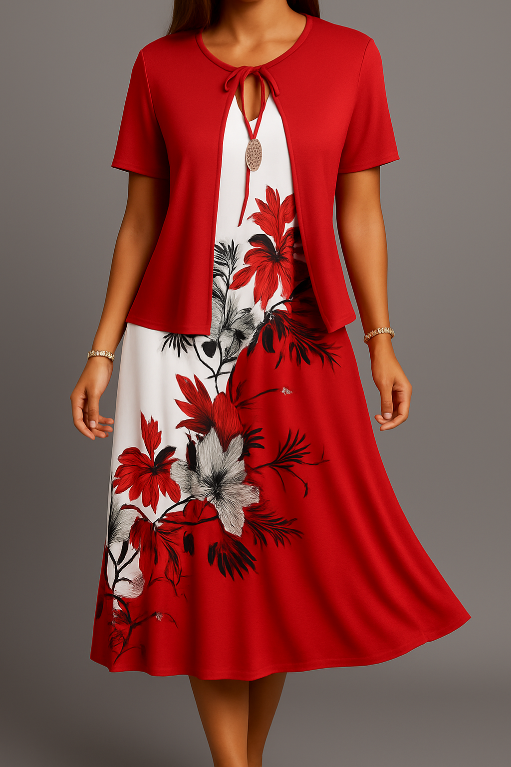 Isadora - Elegante Vestido Midi De Jersey De Estilo Bohemio