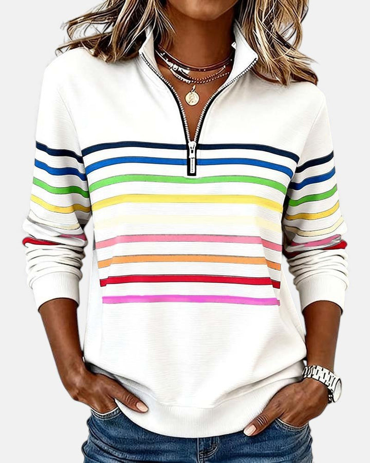Mourinda - Sudadera a Rayas De Manga Tres Cuartos