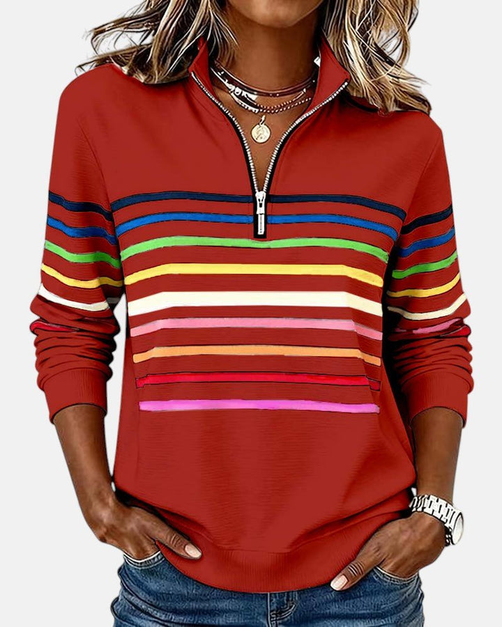 Mourinda - Sudadera a Rayas De Manga Tres Cuartos