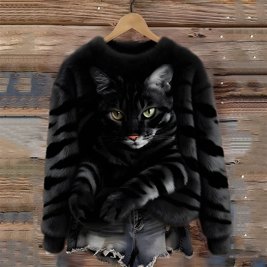 Zohara - Jersey De Pelo Sintético Con Estampado De Gatos